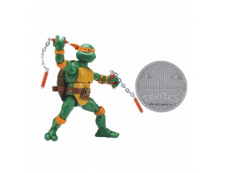 Set Figurine Testoasele Ninja Michelangelo vs Bebop 15 cm cu articulatii TMNT