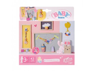 Set accesorii pentru ingrijire papusa Baby Born 43 cm cu suzeta magica