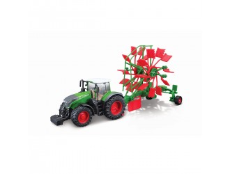 Model Tractor Fendt 1050 Vario cu greble rotative Bburago