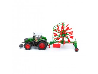 Model Tractor Fendt 1050 Vario cu greble rotative Bburago