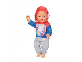 Set costum sportiv pentru papusa Baby Born de 43 cm (albastru)