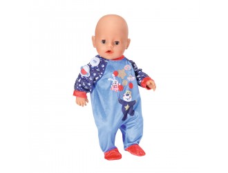 Salopeta de sarbatoare pentru papusa Baby Born de 43 cm (albastru)