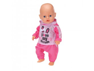 Set costum sportiv pentru papusa Baby Born de 43 cm (roz)