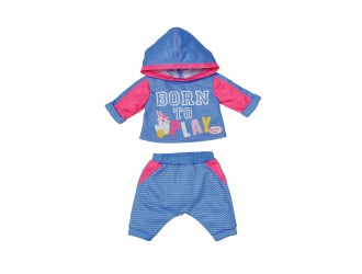 Set costum sportiv pentru papusa Baby Born de 43 cm (albastru)