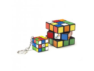 Set 2 jucarii Cub RUBIK'S 3x3 si mini cub cu breloc