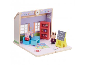Set din lemn Scoala si figurine Peppa Pig