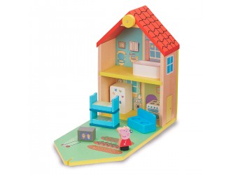 Set de joaca din lemn Casa cu accesorii si figurine Peppa Pig