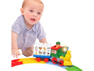 Set Trenut si cale ferata cu animale constructor KIDDIELAND