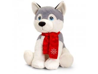 Jucarie de plus Husky cu fular 25cm Keeleco