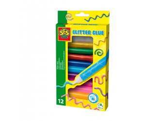 Set clei lichid colorat cu sclipici 12 culori SES CREATIVE