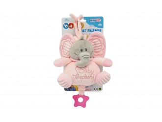 Jucarie de plus muzicala Elefant 18CM (roz/albastru) UNIKATOY