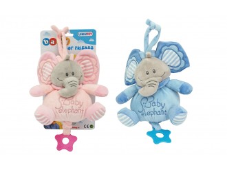 Jucarie de plus muzicala Elefant 18CM (roz/albastru) UNIKATOY