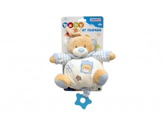 Jucarie de plus muzicala Ursulet 18CM (roz/albastru) UNIKATOY