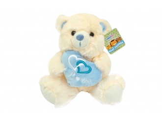 Jucarie de plus Ursulet cu inima (roz/albastru) 22CM UNIKATOY 25097