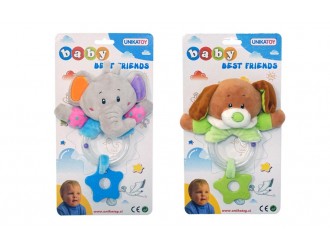 Jucarie zornaitoare de plus cu element dentitie diverse Animale UNIKATOY 25150