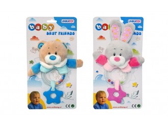 Jucarie zornaitoare de plus cu element dentitie diverse Animale UNIKATOY 25150