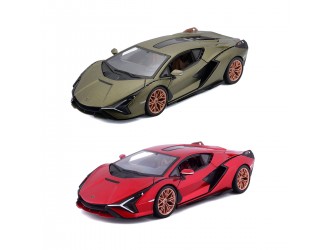 Model auto LAMBORGHINI SI?N FKP 37 (1:24) verde/rosu Bburago