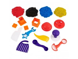 Set Fabrica Nisip Kinetic 4 culori cu accesorii 907g