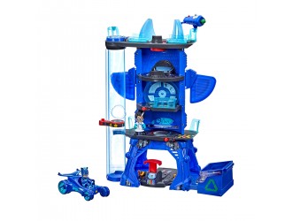 Set de joaca Deluxe Racketa-Sediu cu masina si 2 figurine PJ MASKS