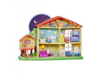 Set de joaca Cabana Peppa Pig cu sunete si lumini 3 figurine si accesorii