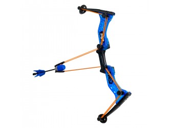 Set de joaca Arc cu 4 sageti albastru seria Hyper Strike