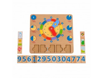 Set educational din lemn - Invatam Ceasul Lucy & Leo