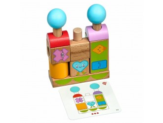 Joc-puzzle din lemn cu sabloane - Emotii Lucy & Leo