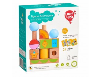 Joc-puzzle din lemn cu sabloane - Emotii Lucy & Leo