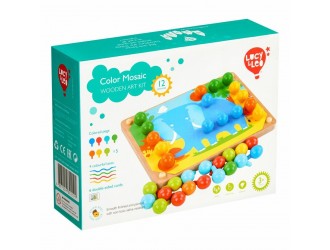 Set mozaic din lemn cu sireturi si sabloane Lucy & Leo