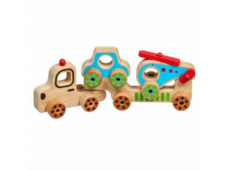 Primul meu Camion din lemn cu 4 piese Lucy & Leo