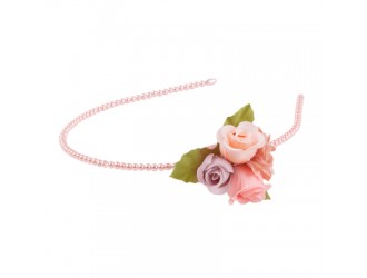 Accesoriu cerc pentru par Perle cu flori Great Pretenders