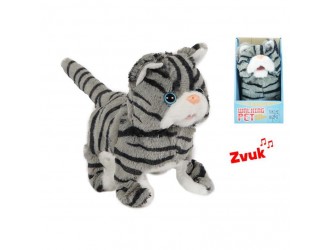 Pisica interactiva gri/negru 15,5cm