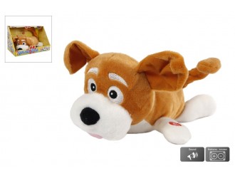 Caine de plus cu sunete care se rostogoleste 28cm