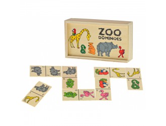 Domino ZOO din lemn 28 pcs 15.5x9x4cm Big Tree