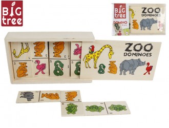 Domino ZOO din lemn 28 pcs 15.5x9x4cm Big Tree