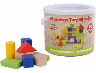 Set blocuri dn lemn multicolore 50 pcs 19,2x19,2x17cm Big Tree