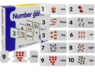 Set puzzle educational 10 Numere, in limba engleza