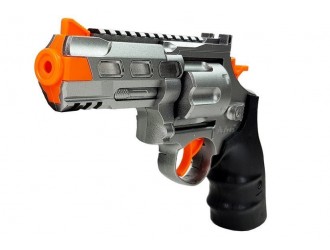 Set Politie cu sunete si lumini, pistol 20 cm, insigna, fluier, toc