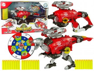 Blaster transformer Dinobots 2 in 1 Tiranozaur Rex rosu