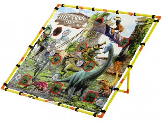 Joc de aruncare si tintire cu plansa Dinozauri si diverse tipuri de mingi