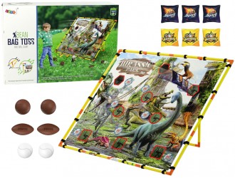 Joc de aruncare si tintire cu plansa Dinozauri si diverse tipuri de mingi