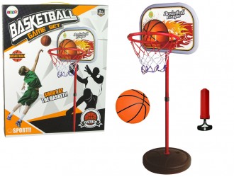 Cos de basket cu minge si pompa 100-160 cm