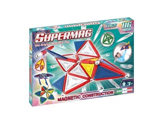 Set de constructie magnetic Supermag Tags Primary 116 piese