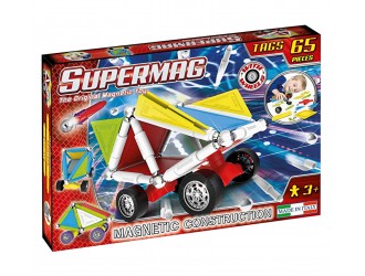 Set de constructie magnetic Supermag Wheels 65 piese