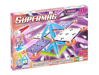 Set de constructie magnetic Supermag Classic Trendy 98 piese