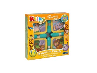 Set de constructie Supermag, Kliky Puzzle, Orange Animale Safari, magnetic