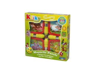 Set de constructie Supermag, Kliky Puzzle, Animale domestice, Green Country, magnetic