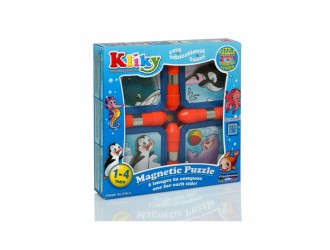 Set de constructie Supermag Kliky Puzzle, Animale marine, Blue Ocean, magnetic