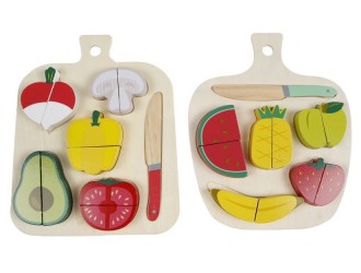 Set Big Tree Fructe si Legume din lemn 12 piese 22x18 cm