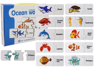 Puzzle educativ 10 tipuri de Animale Marine